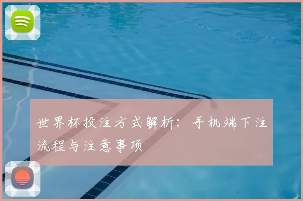 世界杯投注方式解析：手机端下注流程与注意事项