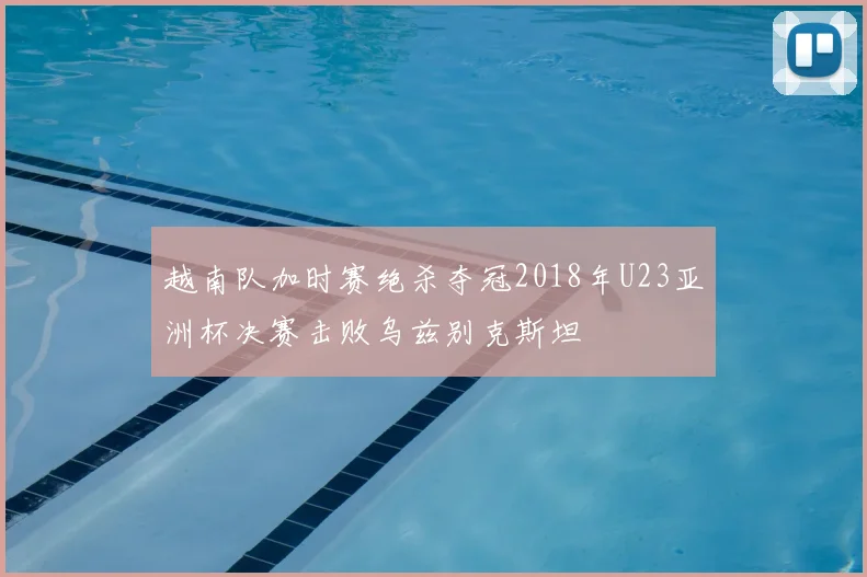 越南队加时赛绝杀夺冠2018年U23亚洲杯决赛击败乌兹别克斯坦